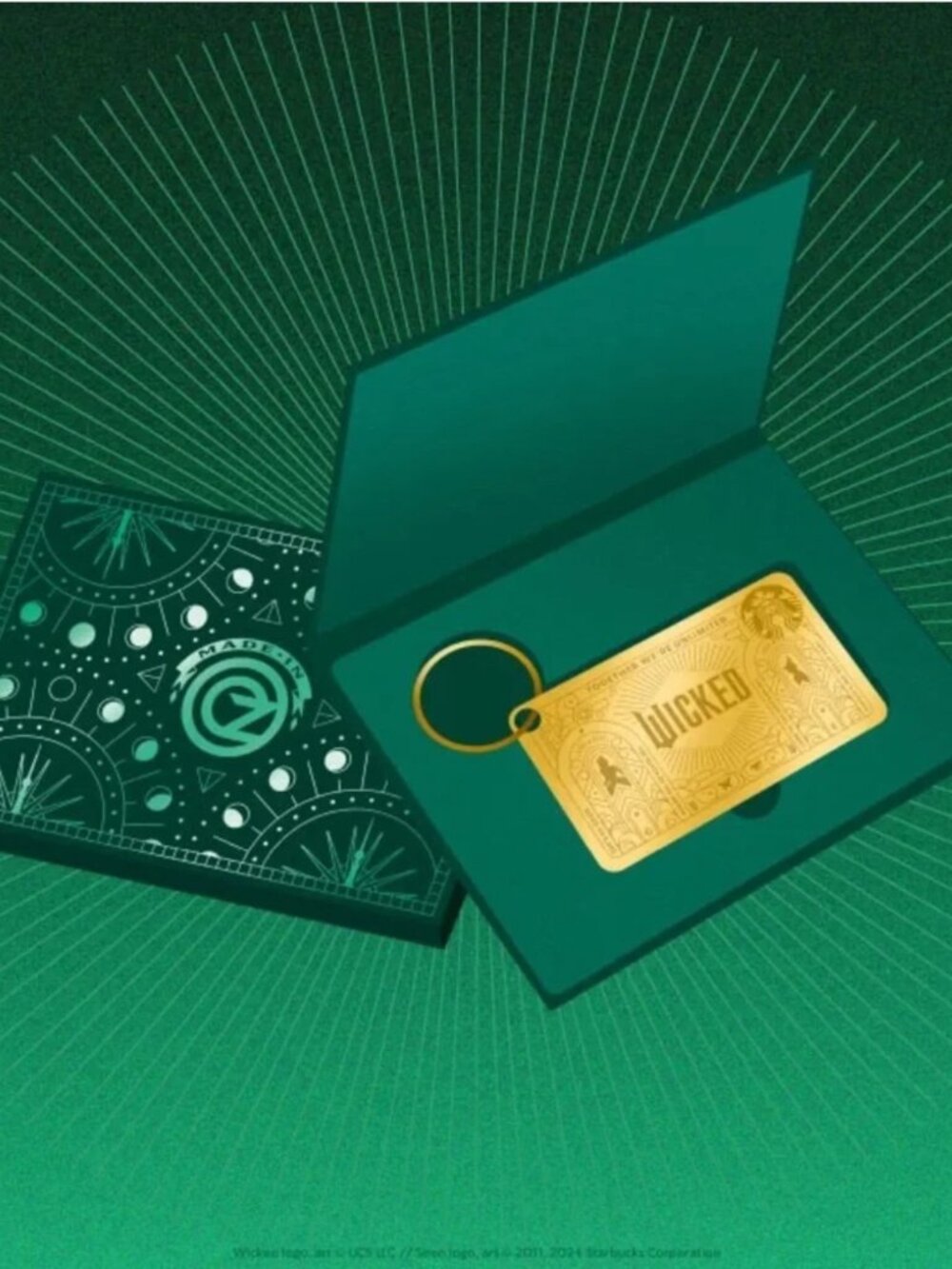 STARBUCKS | Wicked Gold Metal Gift Card Keychain | Limited Edition